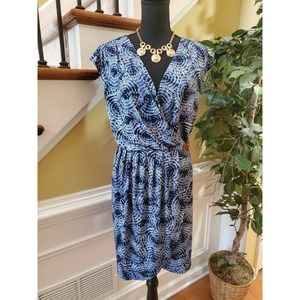 Michael Kors Stretch Knit Faux Wrap Dress Size L